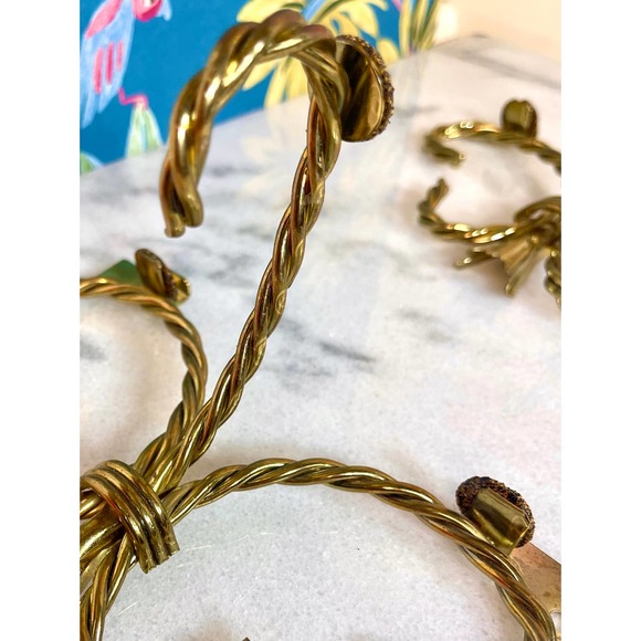 Set of 2 Vintage Decorative Brass Brackets. - Picture 4 of 5